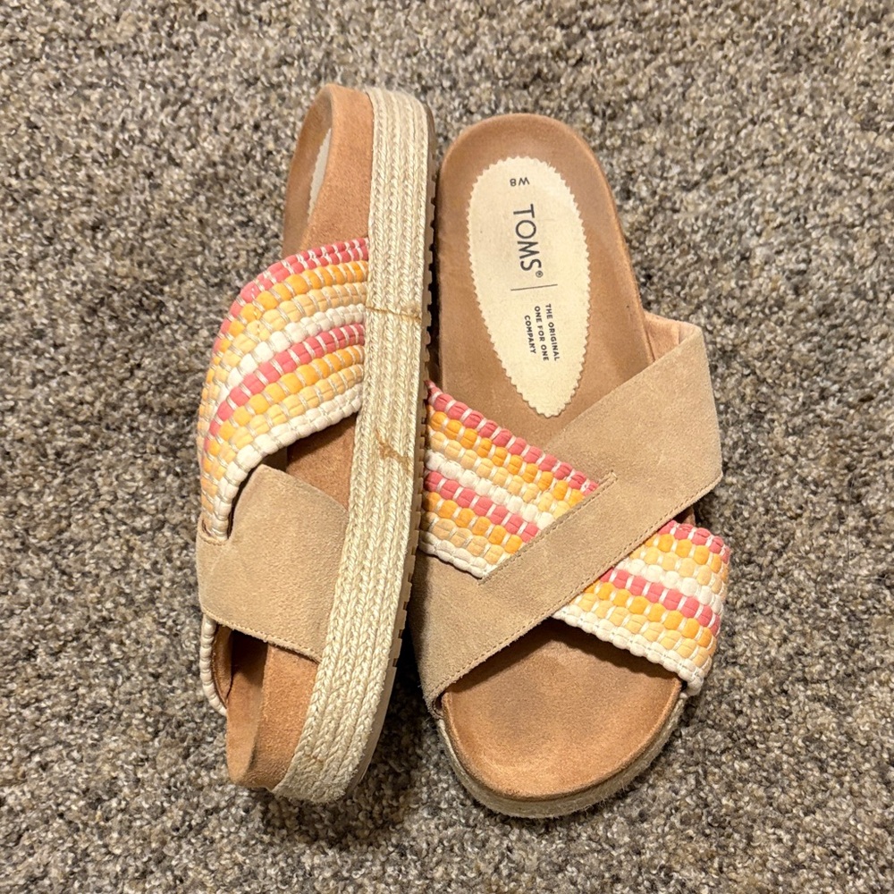 TOMS Women's Colorful Woven Slide Sandals - Picture 5 of 6